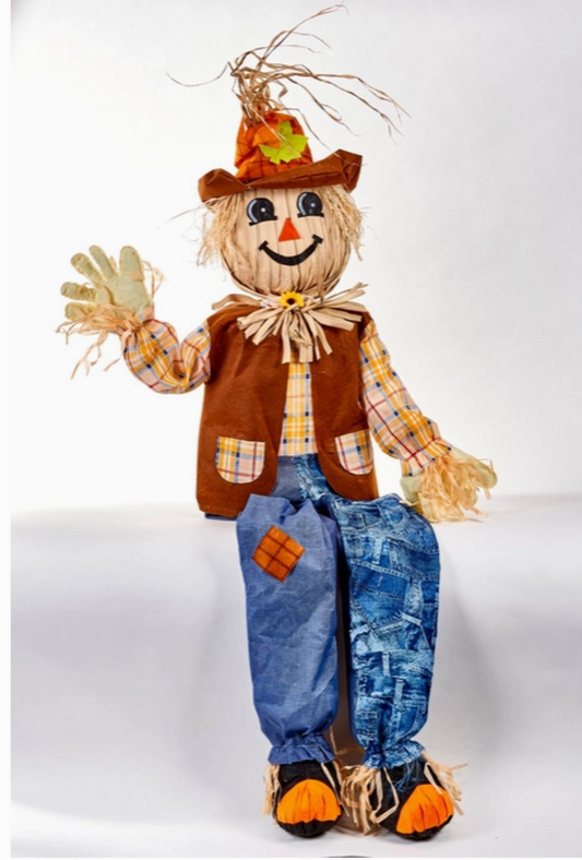 Life Size Weighted Sitting Scarecrow