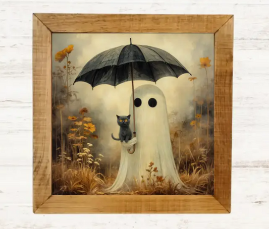 Umbrella Friends Framed 7x7