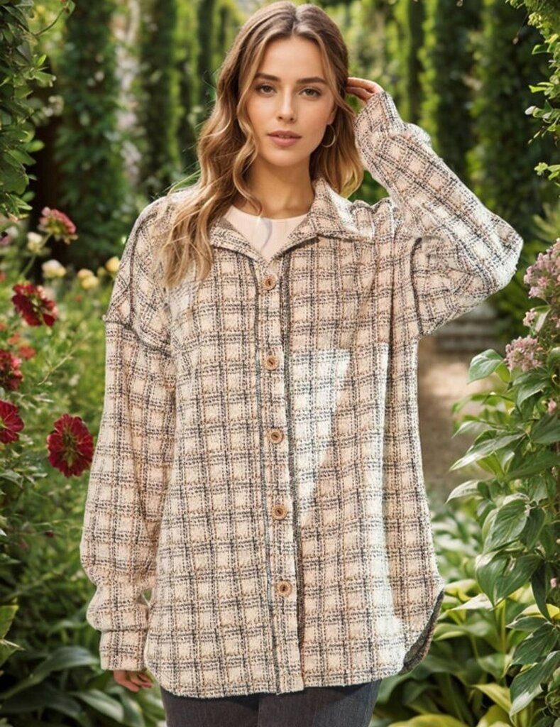 Taupe Button up