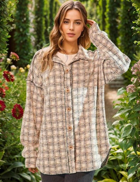 Taupe Button up