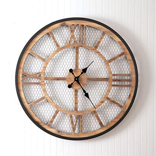 Farmhouse Chicken Wire Wall Clock