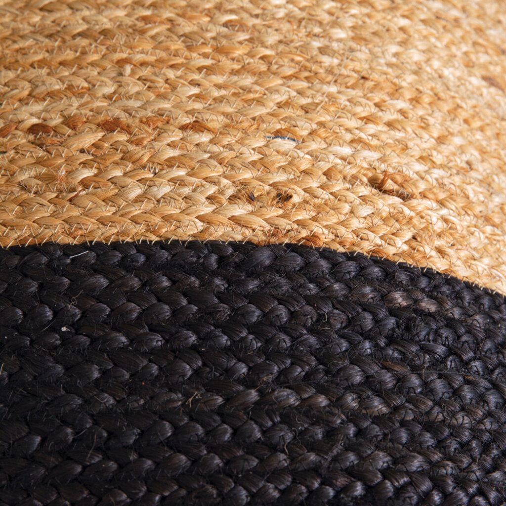 Natural & Black Pouf