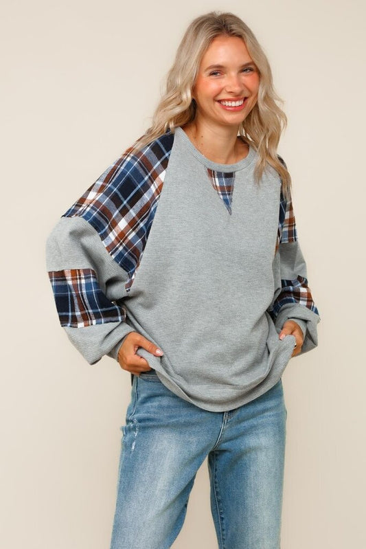 Grey+ Navy Thermal Flannel