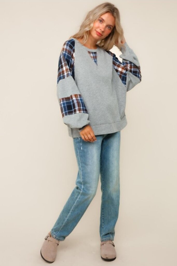 Grey+ Navy Thermal Flannel