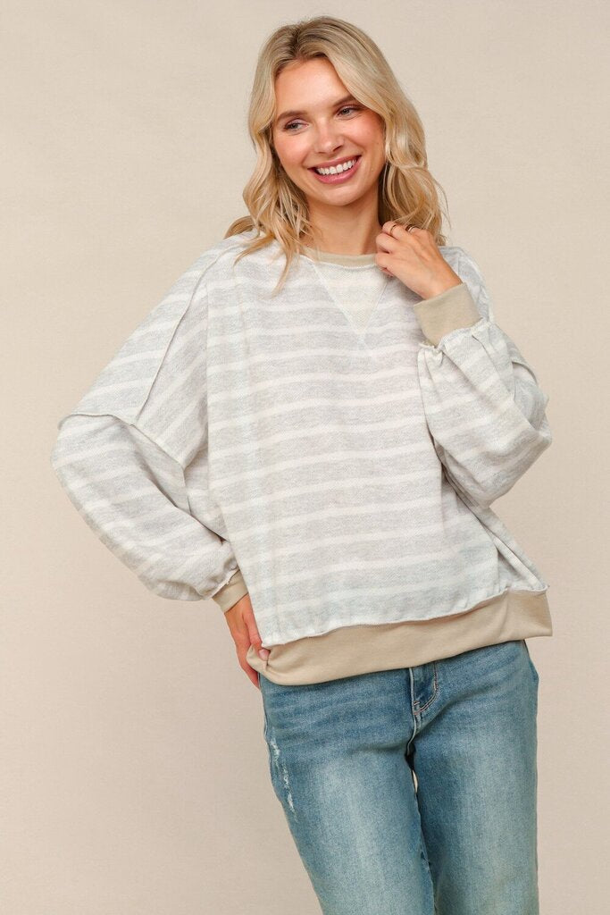 Grey+ White Striped Thermal