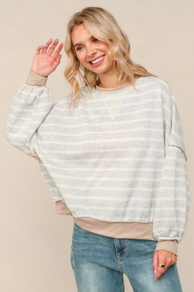 Grey+ White Striped Thermal