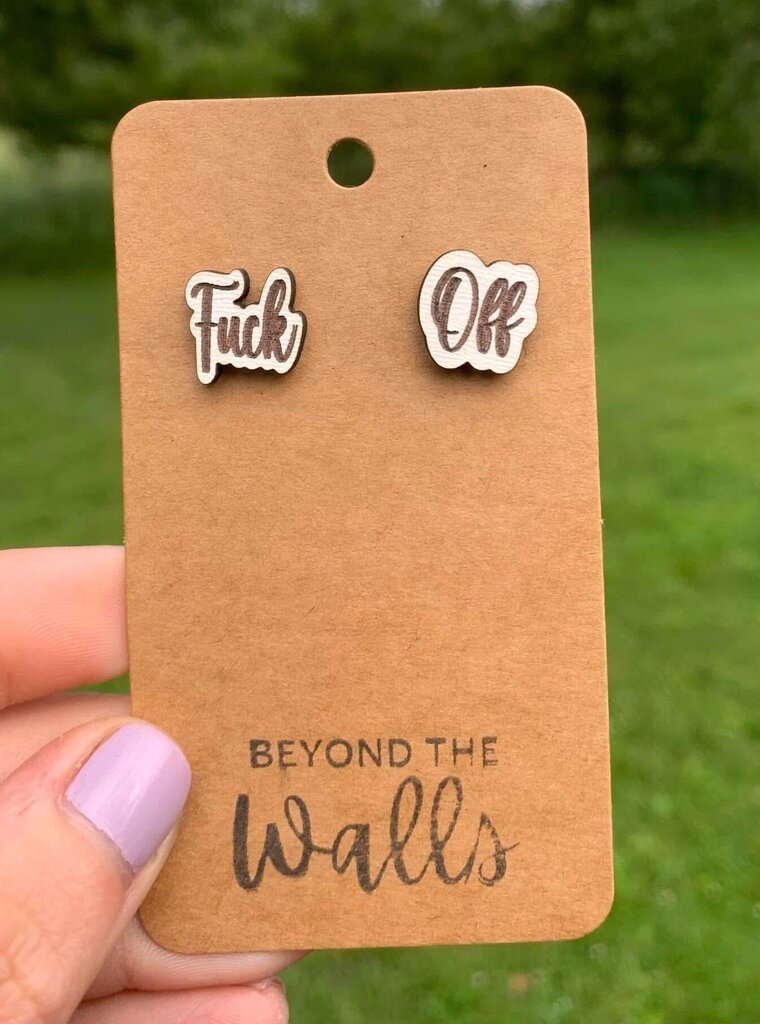 Fuck off stud earrings
