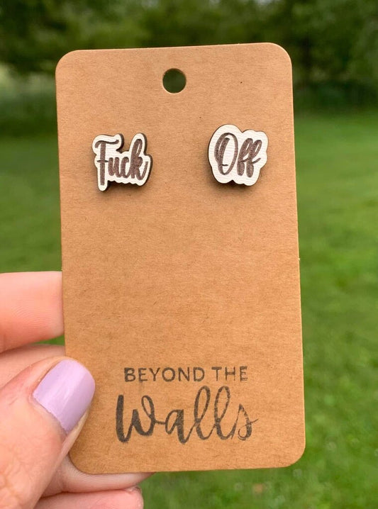 Fuck off stud earrings