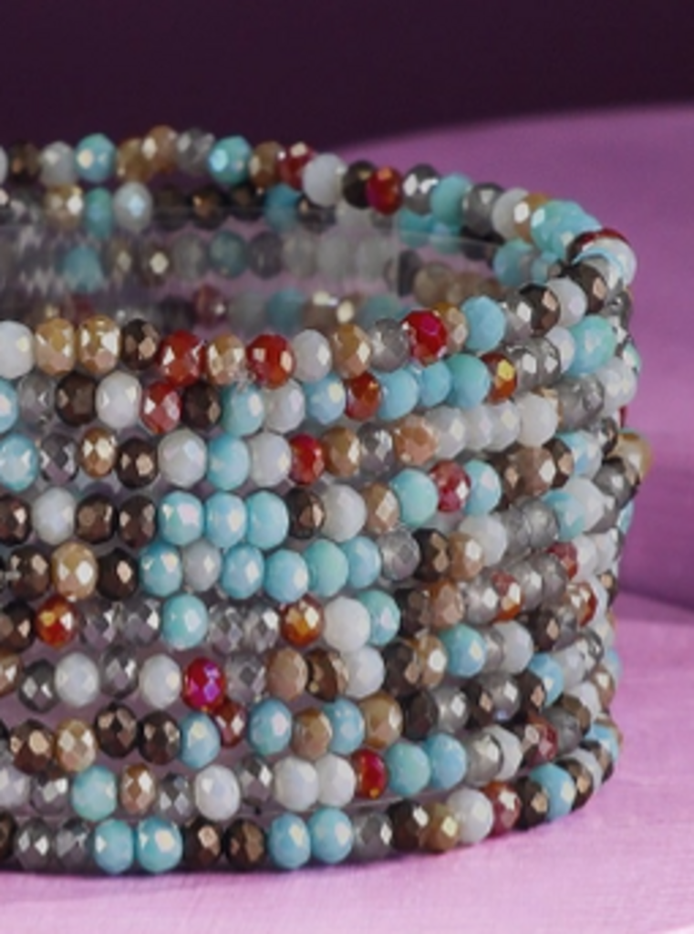 10 Piece Glass Bead Bracelet