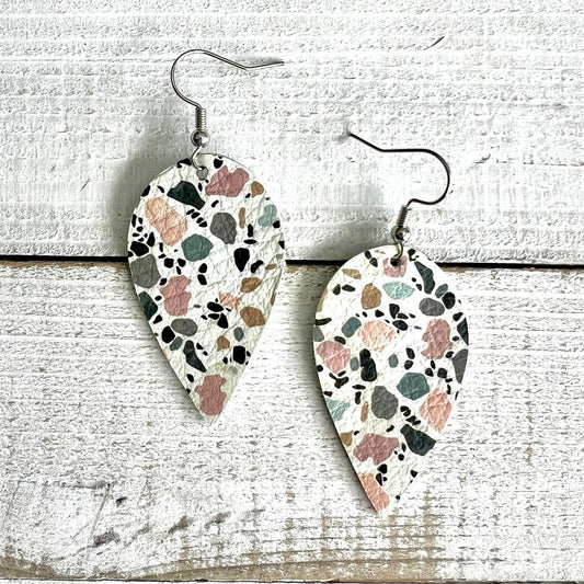 White Art Deco Earrings