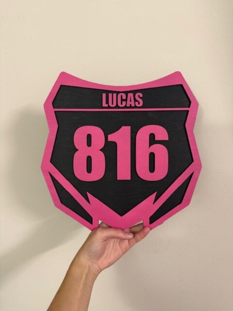Personalized Wooden Dirt bike Number Plate Sign
