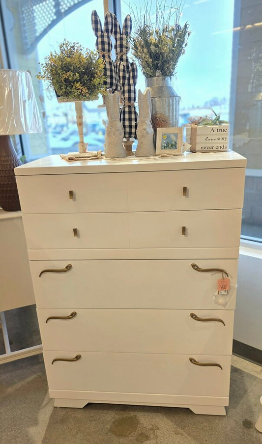 White Dresser Gold Handles