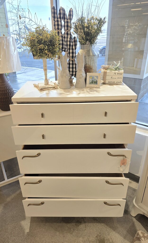 White Dresser Gold Handles