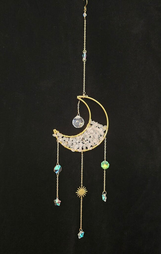 Suncatchers - STONE CHIPS CRESCENT MOON