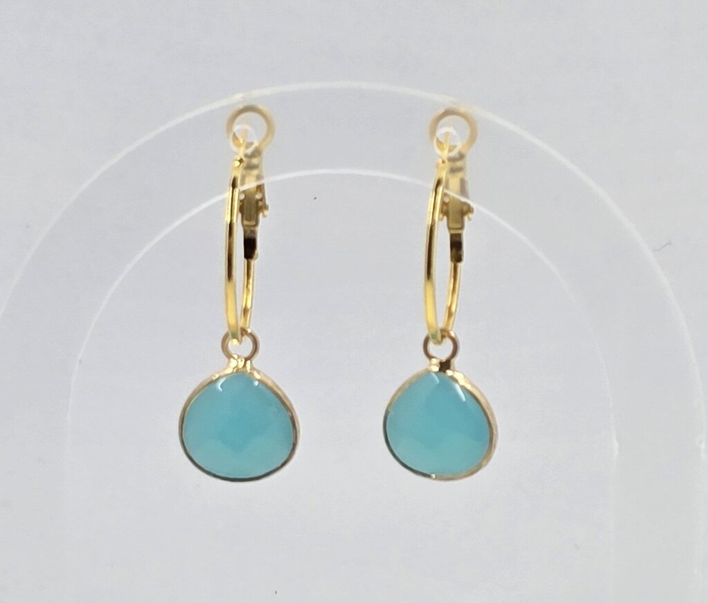 Amazonite Hoop Earrings