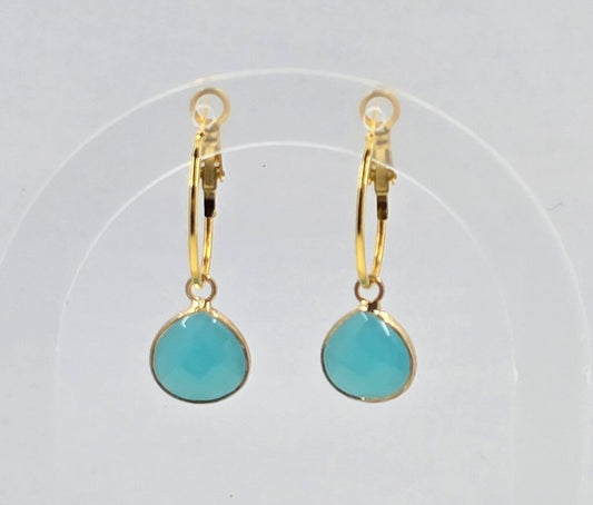 Amazonite Hoop Earrings
