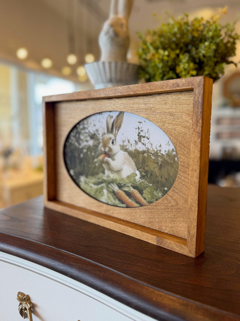 Bunny with Carrot Framed Art