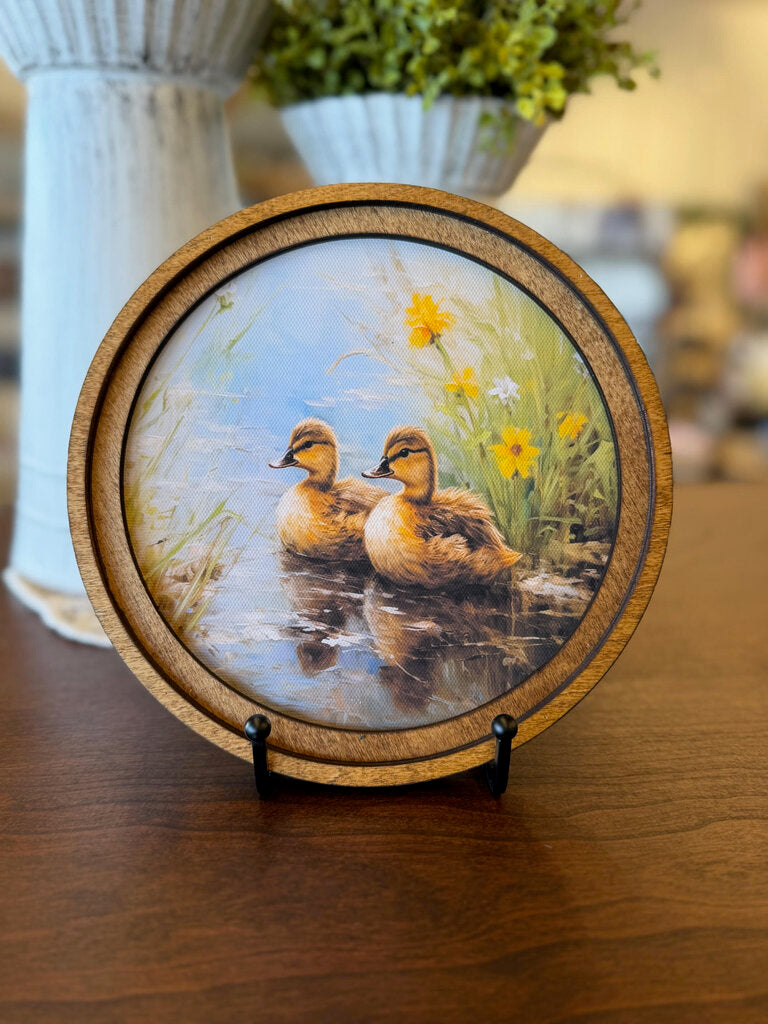 Round Two Duckings Framed Art