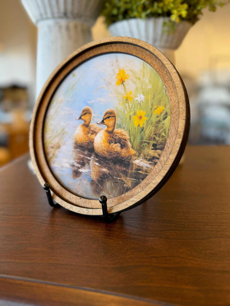 Round Two Duckings Framed Art
