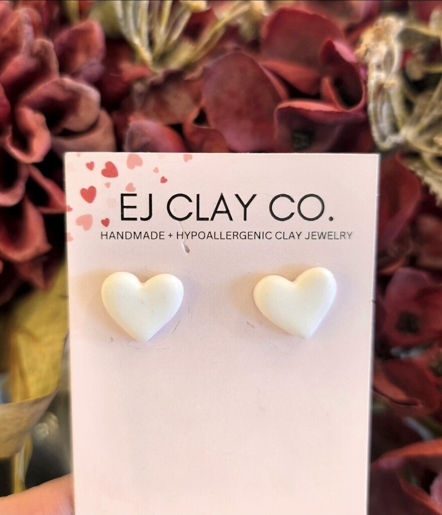 Heart Clay Stud
