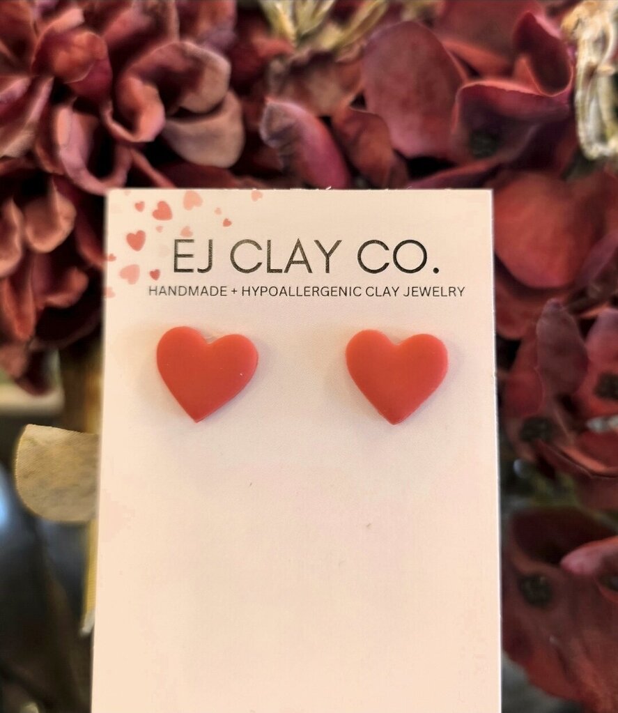 Heart Clay Stud
