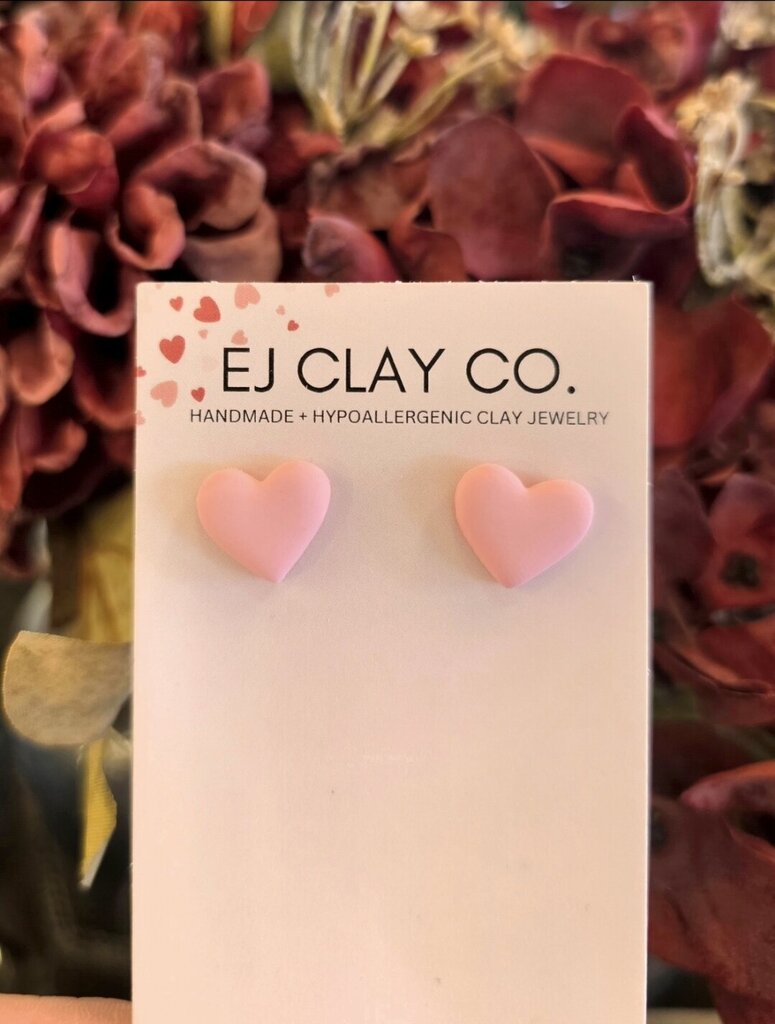 Heart Clay Stud
