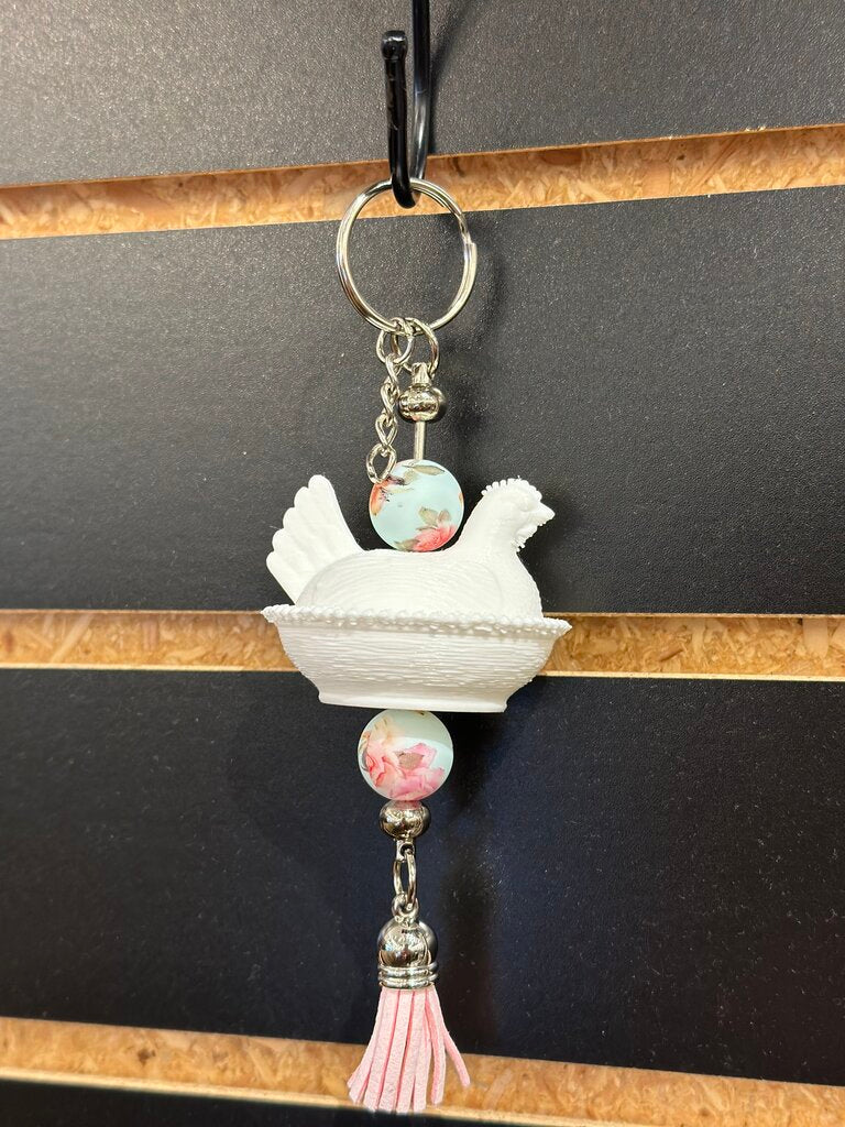 Nesting Chicken Keychain