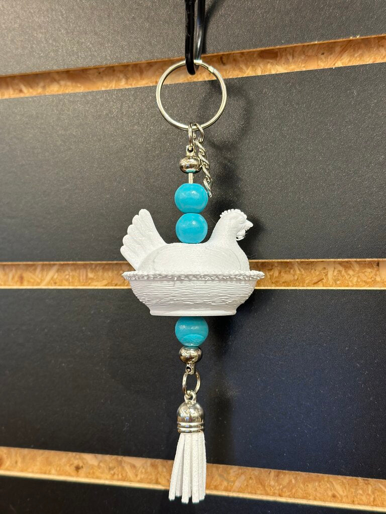 Nesting Chicken Keychain