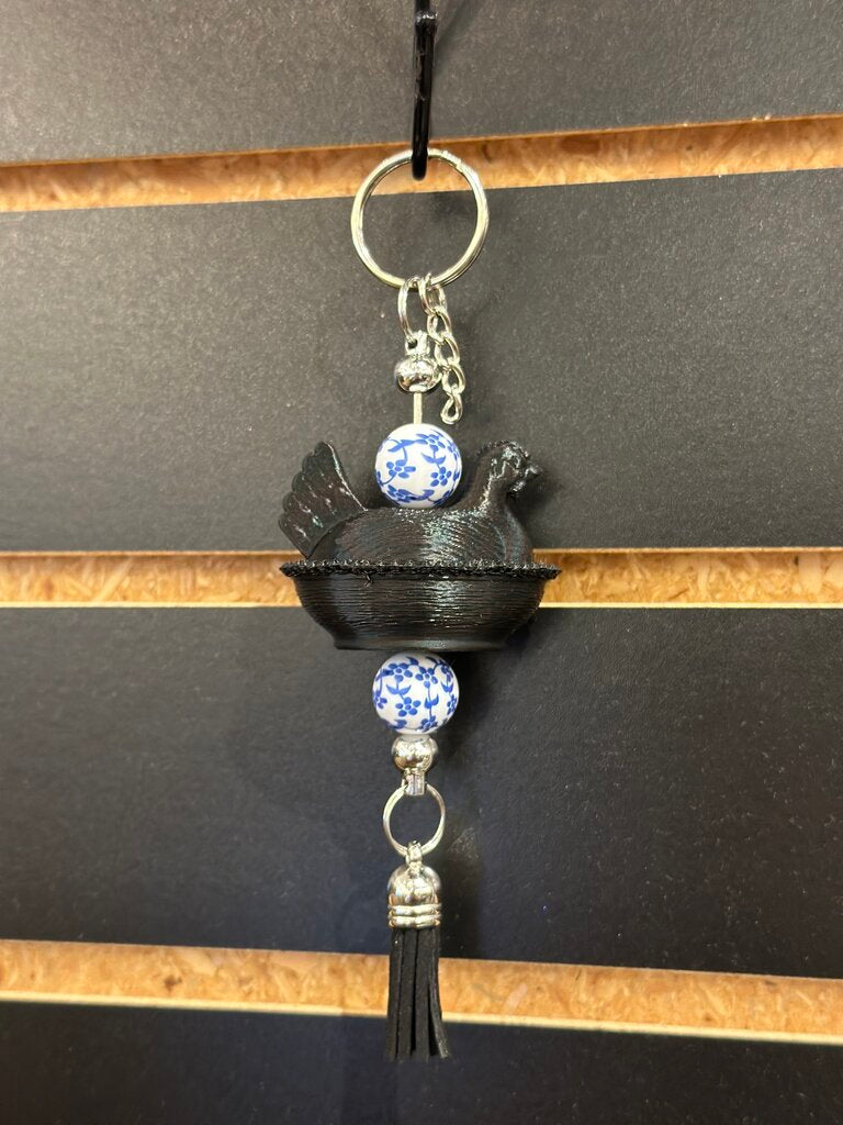 Nesting Chicken Keychain