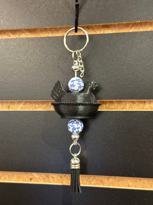 Nesting Chicken Keychain