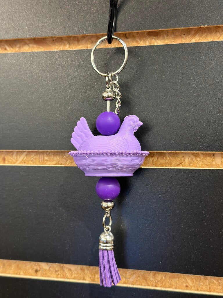 Nesting Chicken Keychain