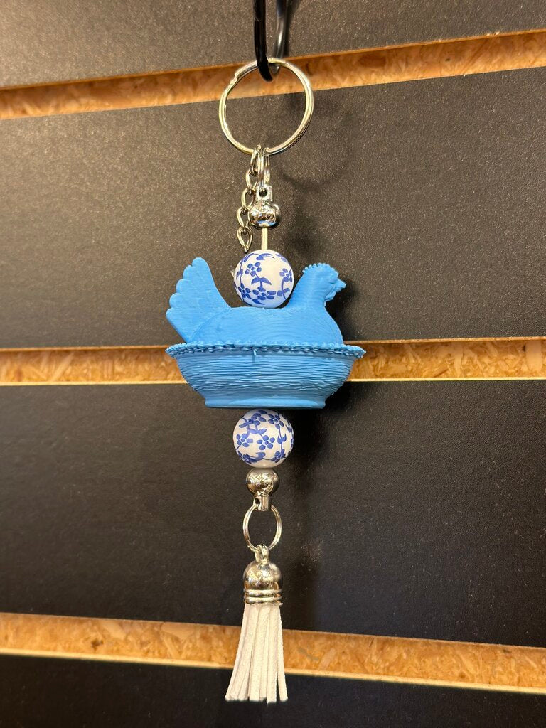 Nesting Chicken Keychain