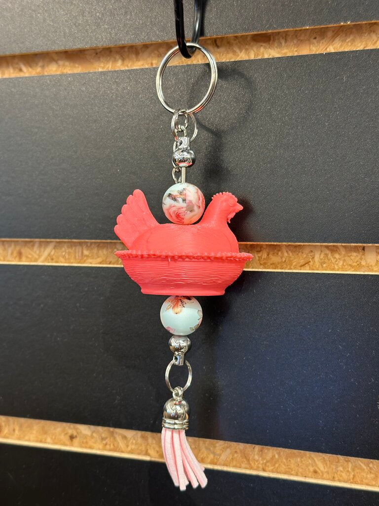 Nesting Chicken Keychain