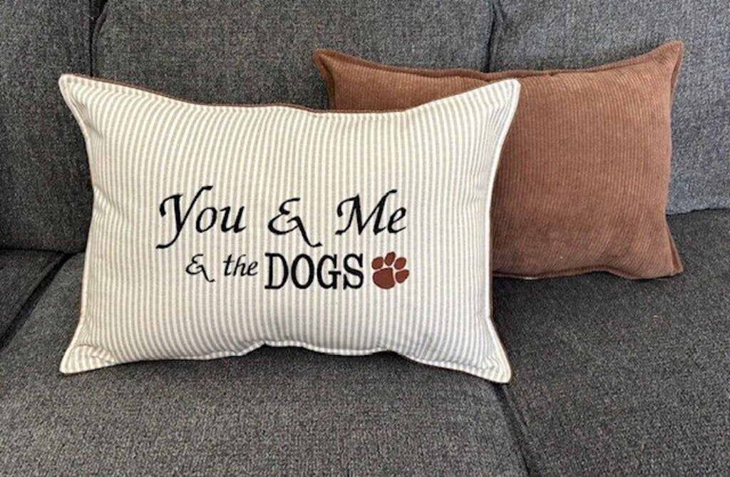 You & Me & the Dogs Pillow