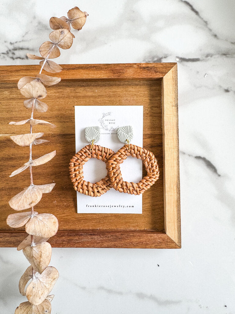 Rattan Reef Hexagon Earrings