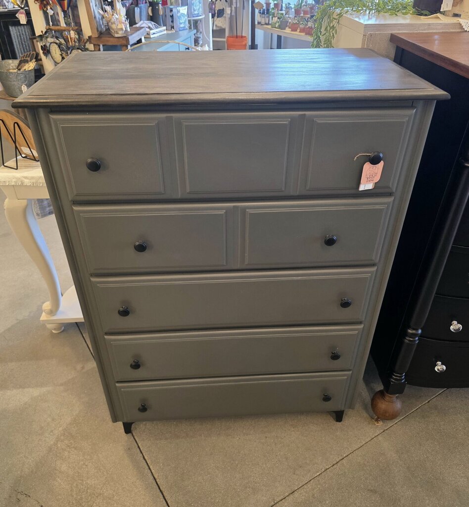 Grey Dresser Black Top