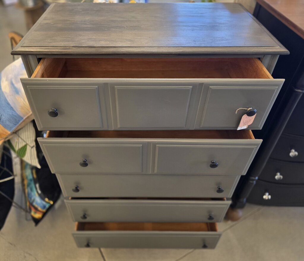 Grey Dresser Black Top