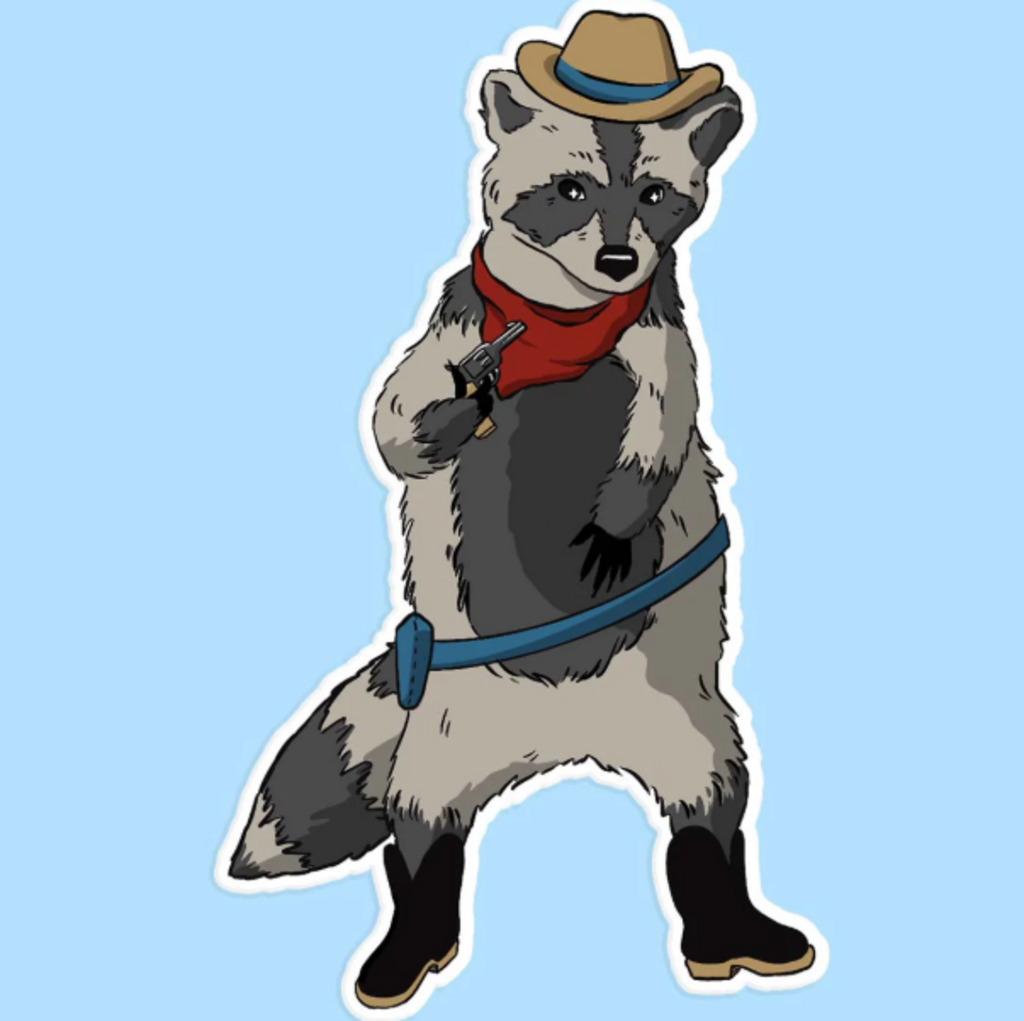 Racoon Cowboy Sticker