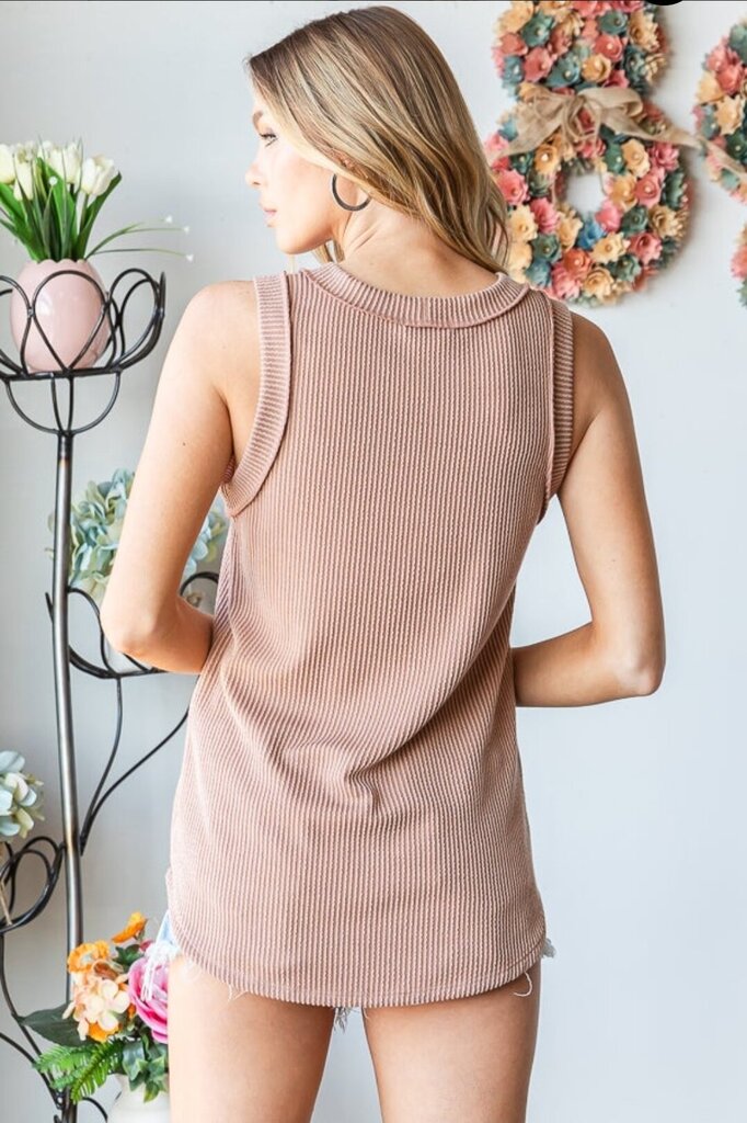 Ribbed Round Neck Tank