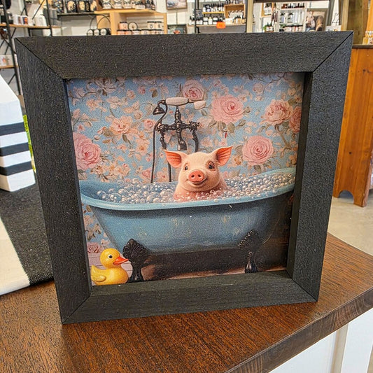 Mini Pig Victorian Tub Boxed Sign
