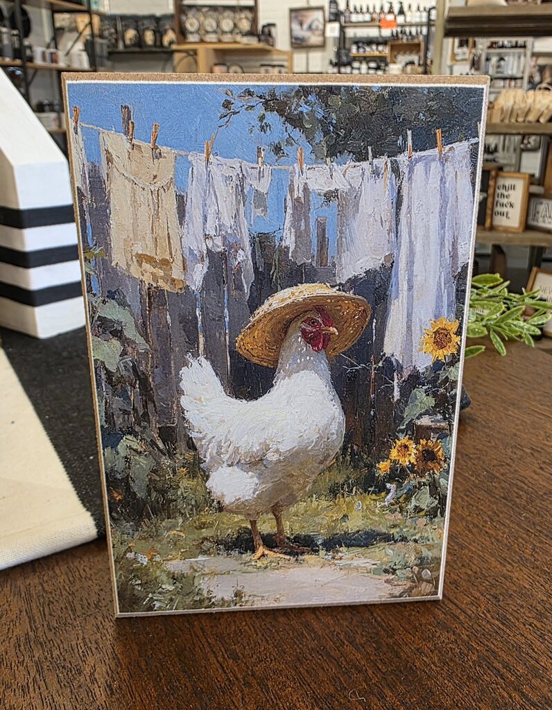 Chicken Laundry Line Block