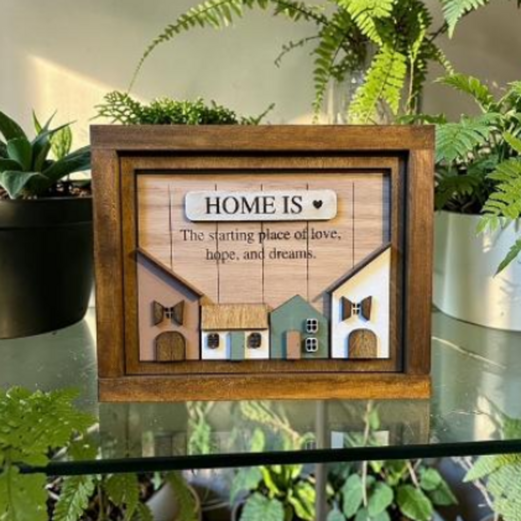 3D House..Home Is Sign 9"x11"