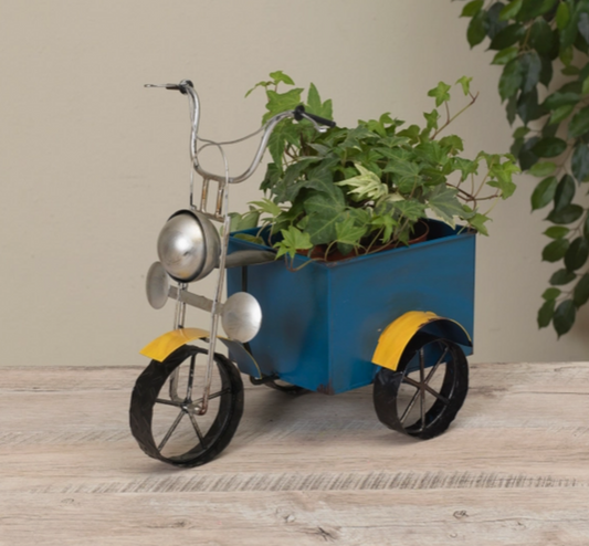 Metal Motorcycle Planter