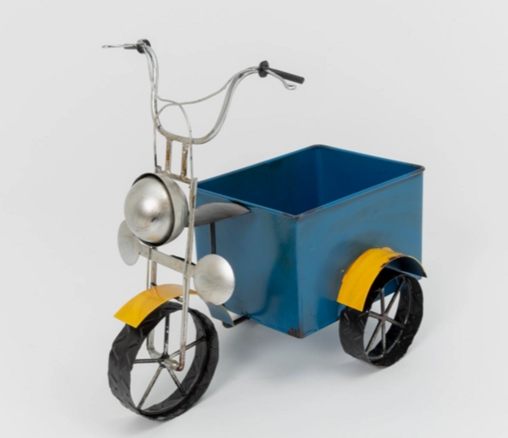 Metal Motorcycle Planter