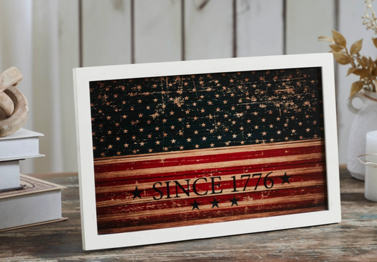 1776 Vintage American Flag Wall Sign