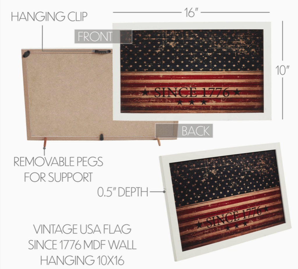 1776 Vintage American Flag Wall Sign