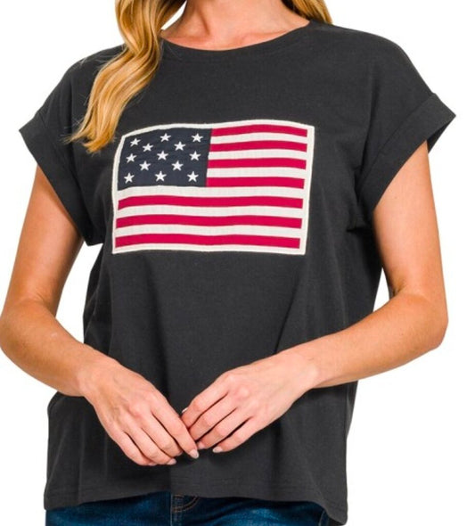 American Flag Patch Tee