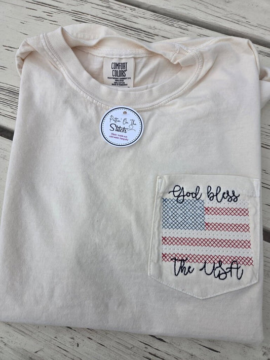 God Bless Pocket Tee