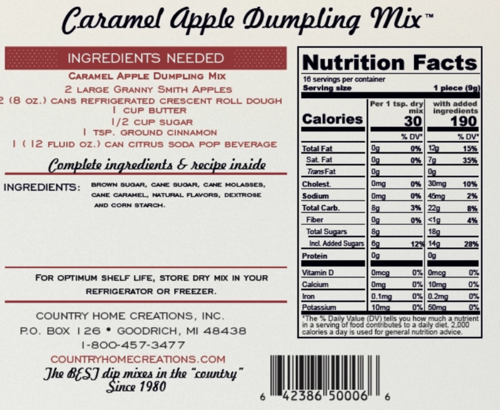 Caramel Apple Dumpling Mix