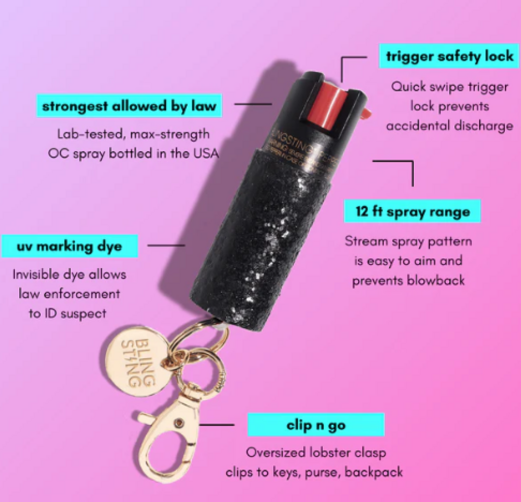 Black Glitter Pepper Spray